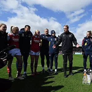 Arsenal Women's Coach Jonas Eidevall Motivates Team After FA WSL Match vs Manchester City