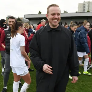Arsenal Women's Coach Jonas Eidevall Reacts After FA Cup Win Against Watford Women Arsenal Women's Coach Jonas Eidevall Reacts After FA Cup Win Against Watford Women