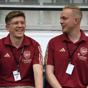 Arsenal Women's Coach Jonas Eidevall Before UEFA Champions League Match vs. Linkopings FC (September 2023)