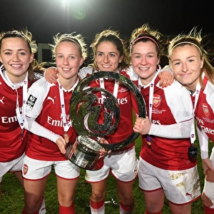 Arsenal Women's Continental Cup Victory: Celebrating with McCabe, Mead, van de Donk, Mitchell, and Williamson