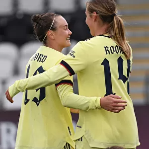 Arsenal Women's Dominance: Jill Roord and Caitlin Foord Celebrate Seventh Goal vs Crystal Palace in FA Cup