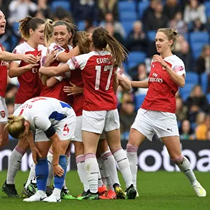 Arsenal Women's Dominance: Van de Donk, Quinn, McCabe, and Miedema Celebrate Goals Against Brighton & Hove Albion Women