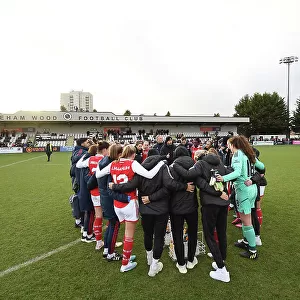 Arsenal Women's FA Cup Journey: Huddled Together After Victory Over Leeds