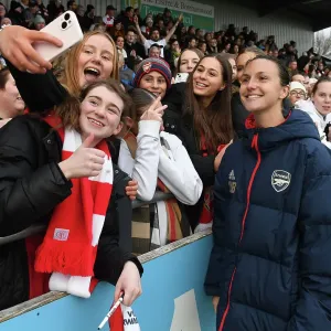 Arsenal Women's FA Cup: Lotte Wubben-Moy Celebrates with Fans after Victory over Watford Women Arsenal Women's FA Cup: Lotte Wubben-Moy Celebrates with Fans after Victory over Watford Women