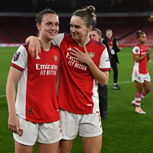 Arsenal Women's Historic Championship Victory: Lotte Wubben-Moy and Vivianne Miedema Celebrate Title Triumph