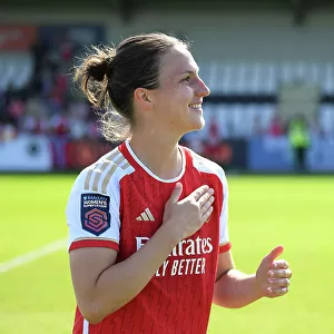 Arsenal Women's Historic FA Super League Victory: Lotte Wubben-Moy Celebrates with Adoring Fans