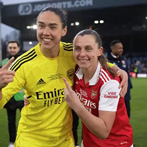 Arsenal Women's Historic FA WSL Cup Victory: Noelle Maritz and Manuela Zinsberger Celebrate Overpowering Chelsea