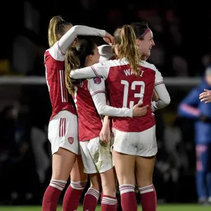 Arsenal Women's Historic Victory: Lotte Wubben-Moy Scores Second Goal Against Manchester United in Empty Meadow Park Arsenal Women's Historic Victory: Lotte Wubben-Moy Scores Second Goal Against Manchester United in Empty Meadow Park