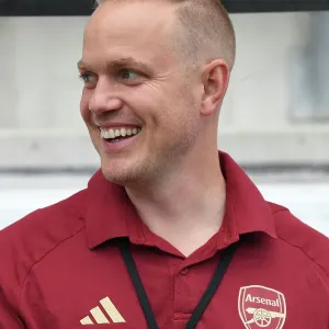 Arsenal Women's Jonas Eidevall Before UEFA Women's Champions League Match vs. Linkopings FC (September 2023)