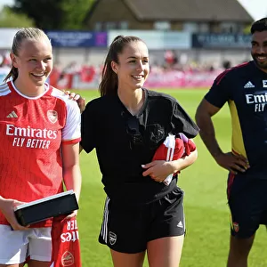 Arsenal Women's Lia Waelti and Frida Maanum Celebrate Player of the Season Award Amidst Arsenal's Victory over Aston Villa in FA Women's Super League