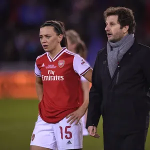 Arsenal Women's Manager and Katie McCabe Celebrate Continental Cup Final Victory over Chelsea