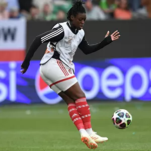 Arsenal Women's Michelle Agyemang Gears Up at Half-Time in UEFA Champions League Semifinal vs. VfL Wolfsburg