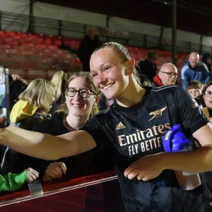 Arsenal Women's Player Frida Maanum Greets Fan after Brighton Match Arsenal Women's Player Frida Maanum Greets Fan after Brighton Match