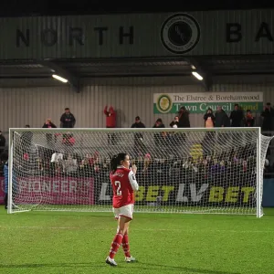 Arsenal Women's Squad: Rafaelle Souza in Thoughtful Moment After Arsenal vs. Reading Match, FA Women's Super League 2022-23 Arsenal Women's Squad: Rafaelle Souza in Thoughtful Moment After Arsenal vs. Reading Match, FA Women's Super League 2022-23