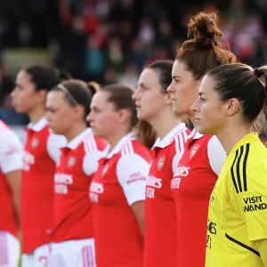 Arsenal Women's Squad: Sabrina D'Angelo Honors National Anthem Before Leicester City Clash (FA WSL 2022-23) Arsenal Women's Squad: Sabrina D'Angelo Honors National Anthem Before Leicester City Clash (FA WSL 2022-23)