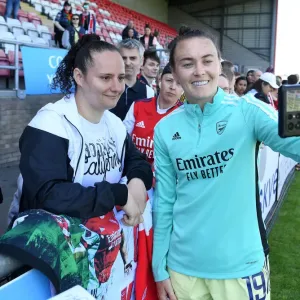 Arsenal Women's Star Caitlin Foord Interacts with Fans after West Ham United Match