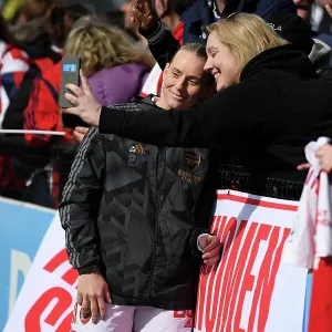 Arsenal Women's Star Stina Blackstenius Greets Fans After Victory Over Manchester City