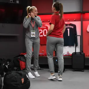 Arsenal Women's Stars Leah Williamson and Katie McCabe Ahead of FA Cup Final Showdown Against Chelsea Ladies Arsenal Women's Stars Leah Williamson and Katie McCabe Ahead of FA Cup Final Showdown Against Chelsea Ladies