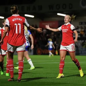 Arsenal Women's Super League: Unstoppable Hat-trick Duo - Beth Mead and Vivianne Miedema's Epic Celebration vs. Brighton & Hove Albion
