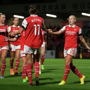Arsenal Women's Super League: Beth Mead and Vivianne Miedema Celebrate Goals Against Brighton & Hove Albion Women