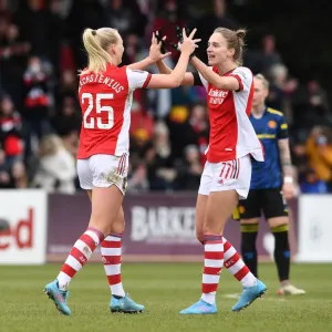 Arsenal Women's Super League Victory: Stina Blackstenius and Vivianne Miedema Celebrate Goal Against Manchester United Arsenal Women's Super League Victory: Stina Blackstenius and Vivianne Miedema Celebrate Goal Against Manchester United