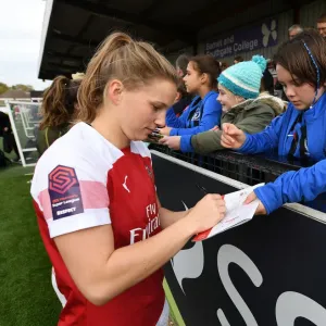 Arsenal Women's Tabea Kemme Greets Fans After Match vs. Birmingham City Arsenal Women's Tabea Kemme Greets Fans After Match vs. Birmingham City