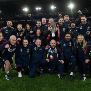 Arsenal Women's Team Celebrates FA WSL Cup Victory over Chelsea