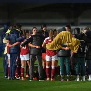 Arsenal Women's Team in Huddle after Continental Cup Match against Chelsea Women Arsenal Women's Team in Huddle after Continental Cup Match against Chelsea Women
