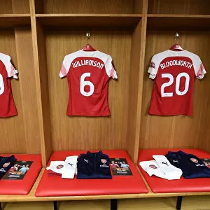 Arsenal Women's Team: Preparing in the Changing Room for the FA WSL Continental Cup Final Against Manchester City