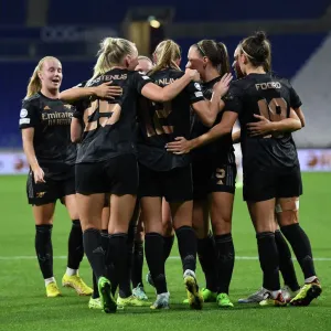 Arsenal Women's Team Triumphs with Two Goals Against Olympique Lyonnais in UEFA Womens Champions League Arsenal Women's Team Triumphs with Two Goals Against Olympique Lyonnais in UEFA Womens Champions League