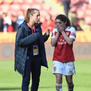 Arsenal Women's Team: Van de Donk and Walti Embrace After FA Womens Continental League Cup Final Victory