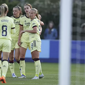Arsenal Women's Triumph: Beth Mead and Team Celebrate Double Strike Against Everton in FA WSL