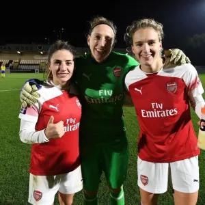 Arsenal Women's Triumph: Van de Donk, Miedema, and Van Veenendaal Celebrate FA WSL Cup Victory