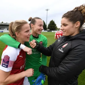 Arsenal Women's Victory: Bloodworth, Peyraud-Magnin, and Kemme Celebrate Against Birmingham City Ladies Arsenal Women's Victory: Bloodworth, Peyraud-Magnin, and Kemme Celebrate Against Birmingham City Ladies