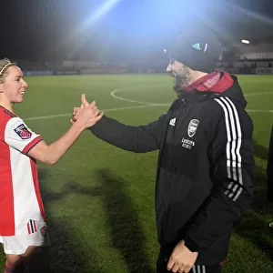 Arsenal Women's Victory: Jordan Nobbs and Coach Aaron D Antico Celebrate against Brighton Hove Albion
