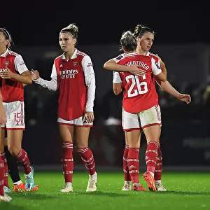 Arsenal Women's Victory: Lotte Wubben-Moy Celebrates after Arsenal vs West Ham United