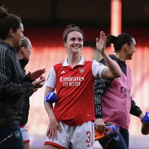 Arsenal Women's Victory: Lotte Wubben-Moy Celebrates with Adoring Fans