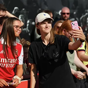 Arsenal Women's Victory: Vivianne Miedema Celebrates with Fans after Arsenal v Aston Villa (2022-23)