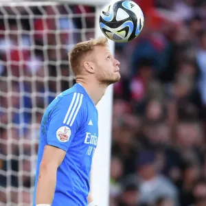 Arsenal's Aaron Ramsdale in Action: Arsenal vs AS Monaco, Emirates Cup 2023-24 Arsenal's Aaron Ramsdale in Action: Arsenal vs AS Monaco, Emirates Cup 2023-24