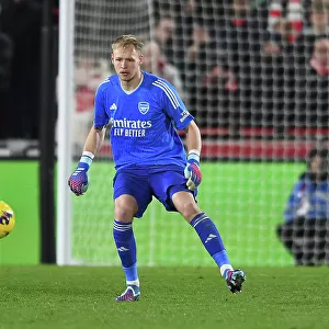 Arsenal's Aaron Ramsdale in Action Against Brentford in the Premier League (2023-24)