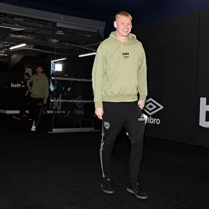 Arsenal's Aaron Ramsdale Arrives at London Stadium for West Ham Cup Clash (2023-24 Carabao Cup)