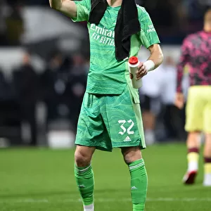 Arsenal's Aaron Ramsdale Celebrates Carabao Cup Victory over West Bromwich Albion