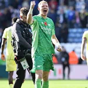 Arsenal's Aaron Ramsdale Celebrates Victory Over Leicester City in the Premier League