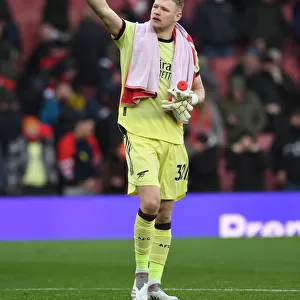 Arsenal's Aaron Ramsdale Reacts After Arsenal v Newcastle United, Premier League 2021-22