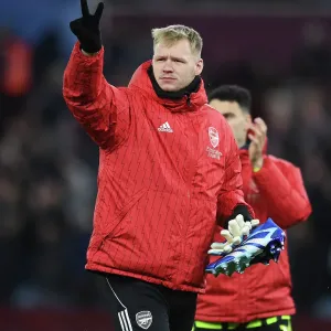 Arsenal's Aaron Ramsdale Reacts After Aston Villa vs Arsenal Premier League Clash (2023-24) Arsenal's Aaron Ramsdale Reacts After Aston Villa vs Arsenal Premier League Clash (2023-24)