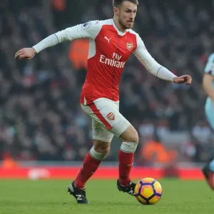 Arsenal's Aaron Ramsey in Action during the Arsenal vs. Burnley Premier League Match, 2016-17