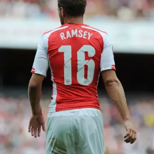 Arsenal's Aaron Ramsey in Action Against Benfica at Emirates Cup 2014