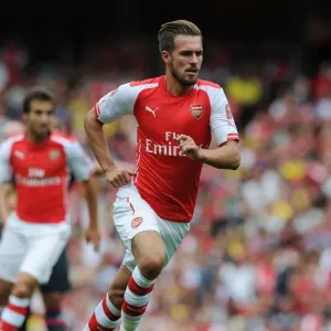 Arsenal's Aaron Ramsey in Action Against Benfica at Emirates Cup 2014
