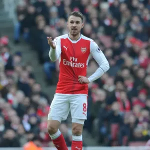 Arsenal's Aaron Ramsey in Action Against Burnley, Premier League 2016-17