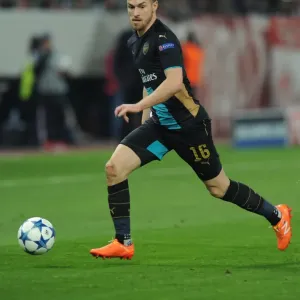 Arsenal's Aaron Ramsey in Action against Olympiacos, UEFA Champions League (December 2015), Athens, Greece Arsenal's Aaron Ramsey in Action against Olympiacos, UEFA Champions League (December 2015), Athens, Greece
